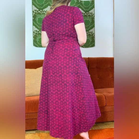 Vintage 70s Cotton Mandala Print Hippie Maxi Dress - Picture 5 of 7